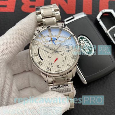 Cheapest Price Copy Longines White Dial Stainless Steel Automatic Watch